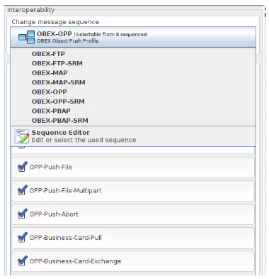 Defensics Bluetooth OBEX 서버 테스트 스위트에는 단일 응답 모드를 사용하거나 사용하지 않고 MAP, PBAP, OPP 및 FTP 기능을 테스트하기 위한 자체 시퀀스 파일이 있습니다.